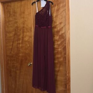David’s bridal wine bridesmaid dress
